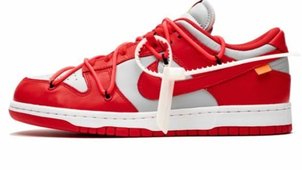 View of Nike Dunk Low shoes.